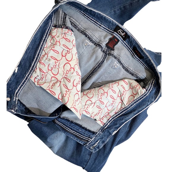 Earl Jean Skinny Jeans Womens y2k18W Medium Wash Embellished Excellent Stretch - Picture 10 of 10